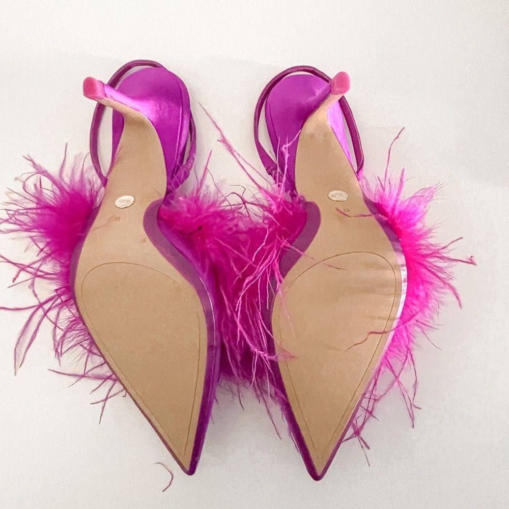 ❤️‍🔥Zara feathered fabric heeled shoes 038/42 - Picture 5 of 16